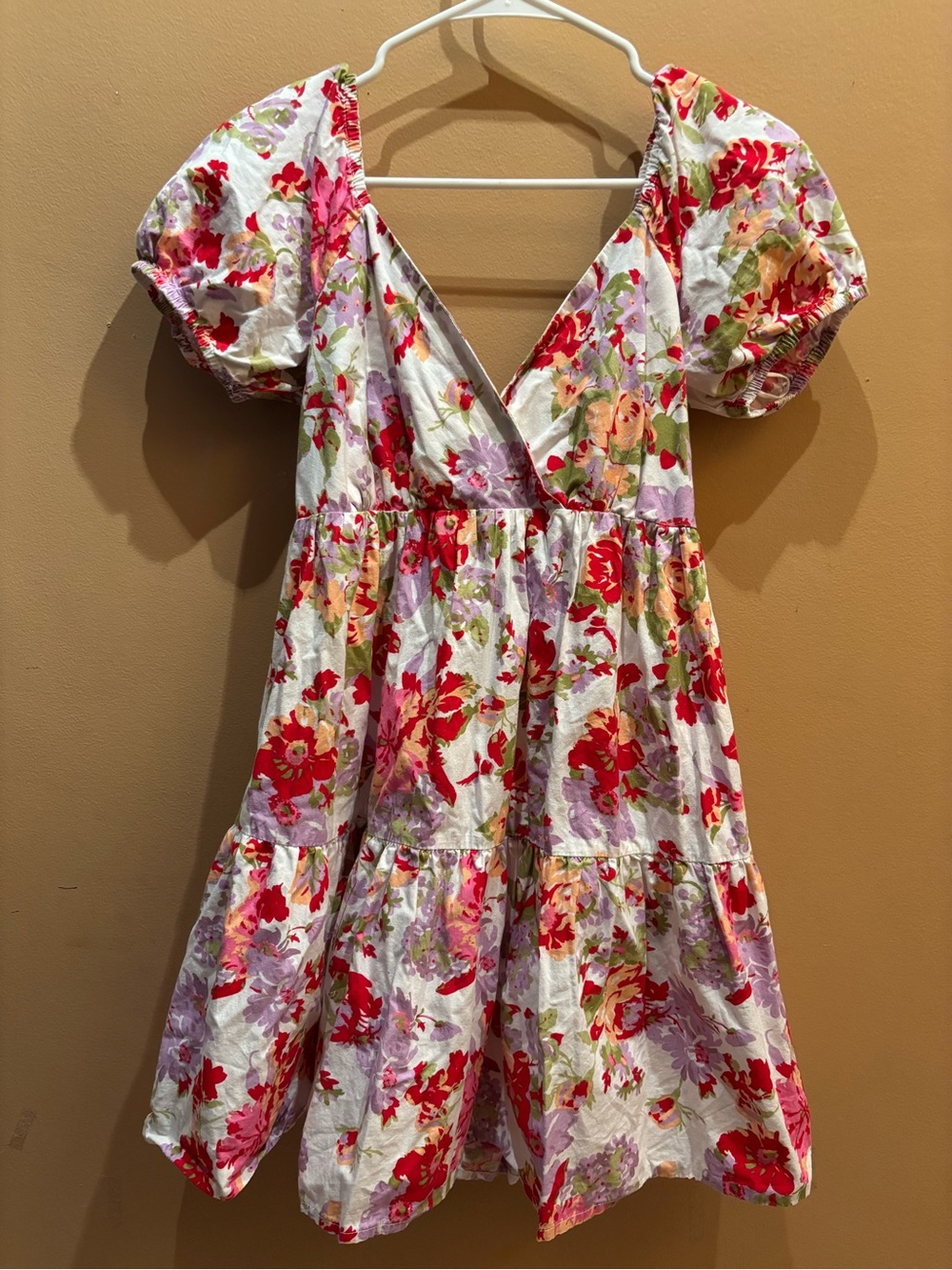Jessica Simpson Cotton Floral sundress open back with a tie Size Medium